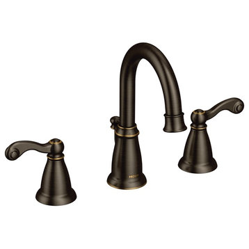 Moen Traditional Mediterranean Bronze Two-Handle Bathroom Faucet WS84004BRB