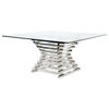 Modrest Crawford Contemporary Clear Glass Square Dining Table