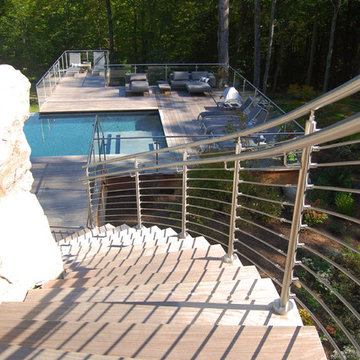 contemporary two sided vanishing edge pool + catch pools