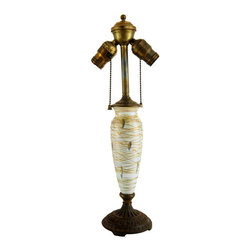 American Durand Threaded Heart and Vines Art Glass Table Lamp - Products