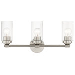 Livex Lighting - Whittier 3-Light Brushed Nickel Vanity Sconce - Illuminate your home with a bright design from the Whittier collection. This three-light vanity sconce features a brushed nickel finish with clear glass. Perfect for a contemporary or transitional luxury bathroom setting.