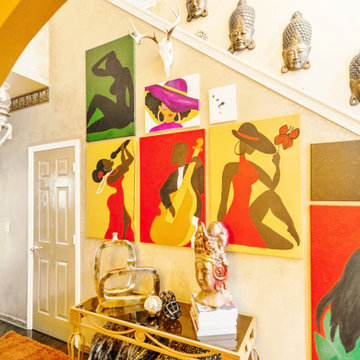 Appleton Lane Residence: Art Inspired Hallway
