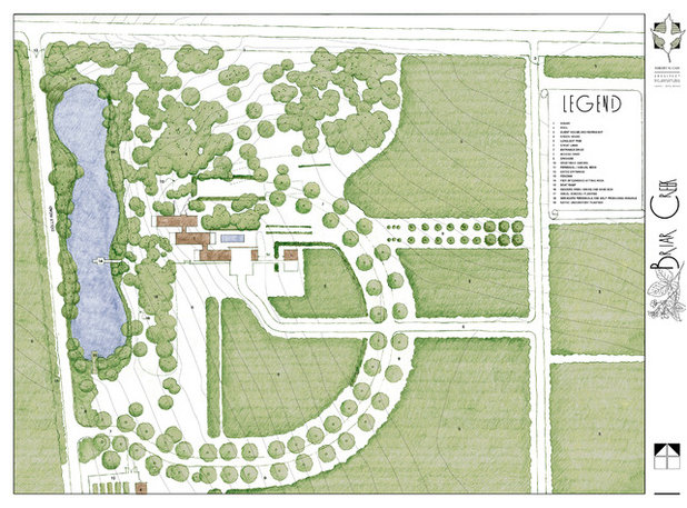 Farmhouse Site And Landscape Plan by Robert M. Cain, Architect