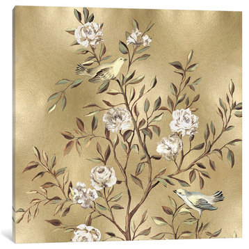 "Chinoiserie In Gold I" by Renee Campbell, Canvas Print, 12x12"