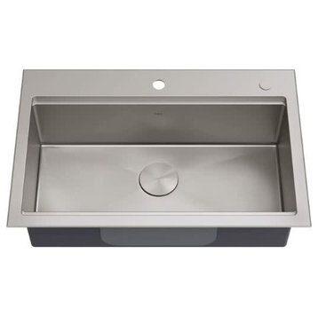 Kraus KWT300-32 Workstation 32-inch Drop-In or Undermount Single - Stainless