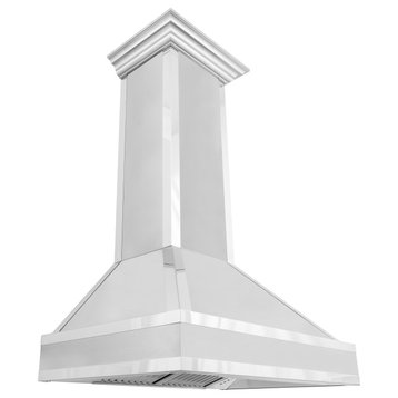 ZLINE Ducted Wall Mount Range Hood in DuraSnow with Mirror Accents