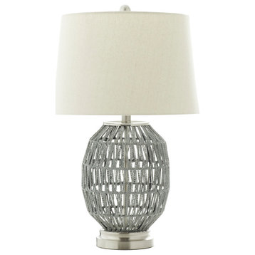Coastal Gray Cotton Fabric Table Lamp 561052