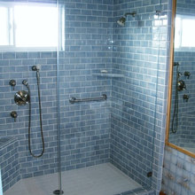 Blue bathrooms