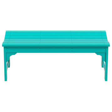WestinTrends Plastic Picnic Bench Outdoor Dining Patio Lounge Garden Bench, Turquoise