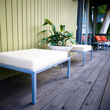 Talt Outdoor Ottoman, Creme