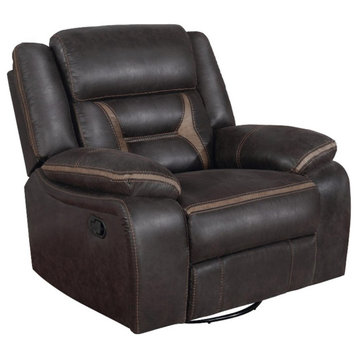 Coaster Greer Faux Leather Upholstered Tufted Back Glider Recliner Brown