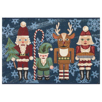 Esencia Nutcracker Sweet Indoor/Outdoor Mat Navy 2'5"x3'11"