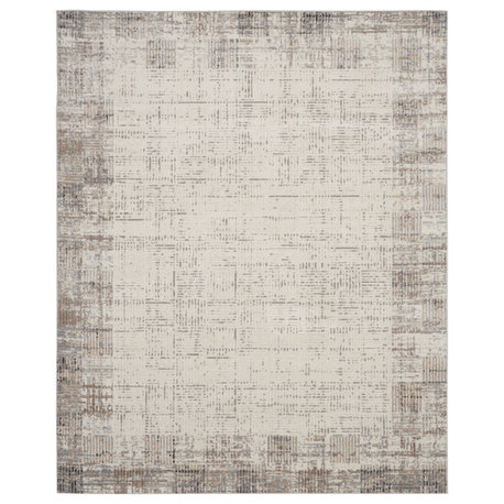 Nourison Elation 7' x 10' Ivory Grey Modern Indoor Area Rug