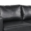 Dowd Mid Century Modern Faux Leather 3 Seater Sofa, Midnight Black/Dark Brown
