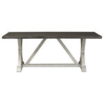 Liberty Furniture - Liberty Furniture Willowrun Trestle Dining Table in Rustic White - Vintage can refer to "a classic", add in a relaxed style and you create a classic look with a casual feel. Looks that easily work in today's homes. Style uncompromised with comfort abound. Willowrun features a beautiful charcoal and rustic white finish combination on a x base trestle table. Upholstered chairs add softness to the collection.