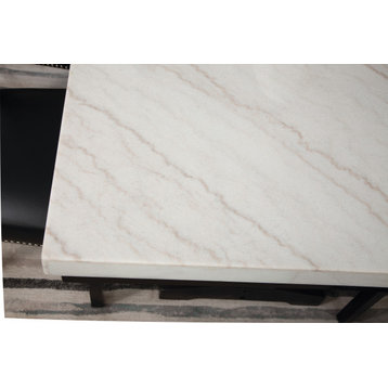 Finley White Marble Top Dining Table