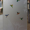 Front Door - Hummingbird Lovers - Mahogany - 36" x 80" - Knob on Left - Push...