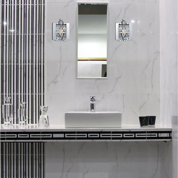 Optix Collection 1-Light 5" Polished Chrome Crystal Wall Sconce