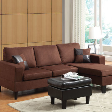 Robyn Chaise Sectional and Ottoman, Chocolate