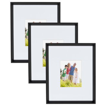 Calter 16x20 matted to 8x10 Wall Picture Frame, Set of 3, Black