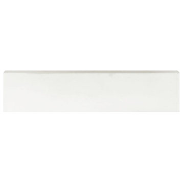 Porcelain Trims Marble Look Glossy Bullnose 3x12, Snow White