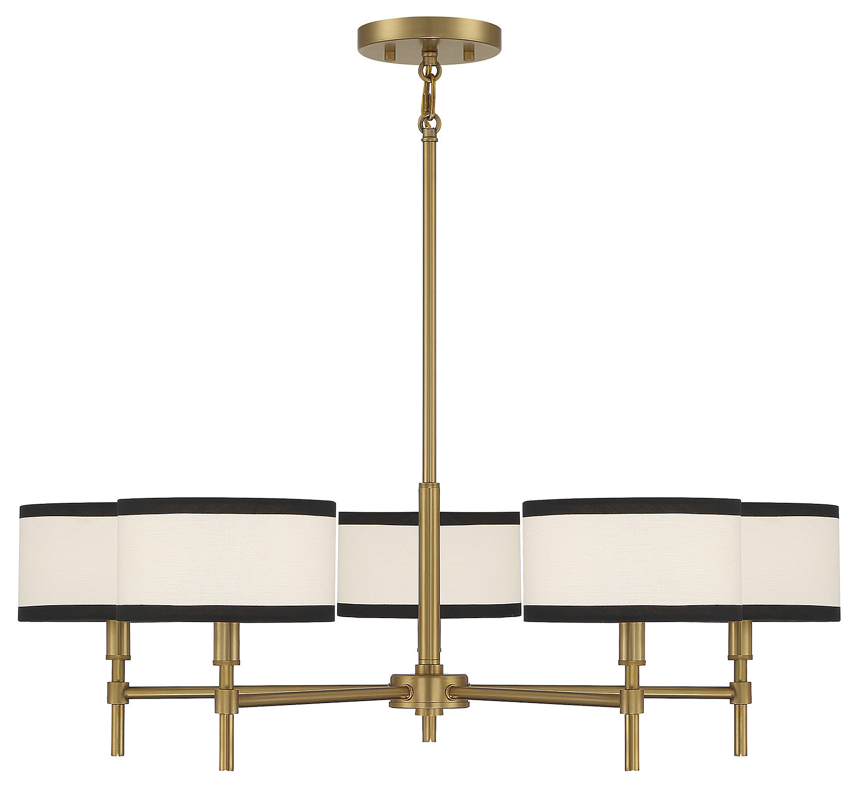5-Light Natural Brass Chandelier - Elegant Lighting