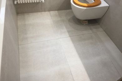 large format tiles/small bathroom