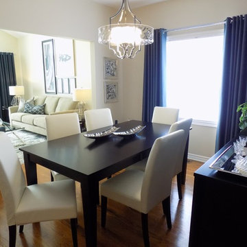 Dramatic Dining Room & Living Room