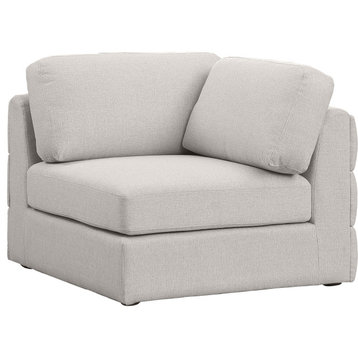 Beckham Linen Textured Fabric Upholstered Corner Chair, Beige