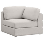 Meridian Furniture - Beckham Beige Durable Linen Textured Fabric Armless, Beige, Corner Chair - Liven up your living space with this Beckham beige durable linen polyester fabric corner chair. Its beige color complements any contemporary home decor, while its durable linen and polyester fabric upholstery provides you with a soft and comfortable place to sit. This corner chair is modular, so you can create infinite configurations, which are easily attached using the attachment latch underneath. Its linen, wood, and foam construction guarantees stability for years to come.