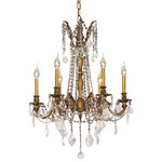 Elegant Lighting - 9206 Rosalia Collection Hanging Fixture, Clear, Royal Cut - The Rosalia Collection is a stunning and decadent example of the design period of the Austro-Hungarian empire. The bold strength of the four brass casting finishes to choose from is a perfect contrast to the luxuriously draped glistening crystal strands surrounded by candelabra lighting.