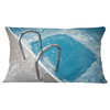 Ice Swimming Blue Pool Photography Throw Pillow, 12"x20