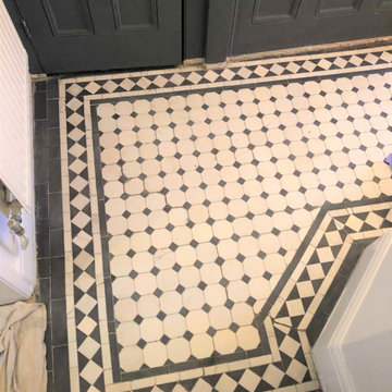 Edwardian Tiled Hallway Floor Restored in Finchley