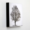 Alone, Wood Panel, Black and White Tree, Original, Mixed Media