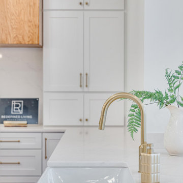 White Kitchen With Wood Tones