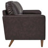 Modway Valour 81" Modern Style Top Grain Leather Sofa in Brown Finish