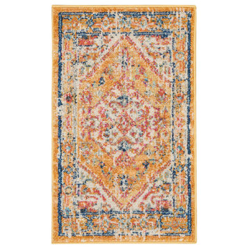 Nourison Passion 1'10" x 2'10" Ivory Yellow Bohemian Indoor Area Rug