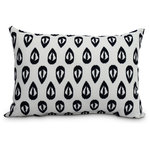 E By Design - Ikat Tears 14"x20" Decorative Ikat Outdoor Throw Pillow, Navy Blue - Establish a bright and lively personality in your outdoor porch or patio space with the fun outdoor throw outdoor pillow design from E by Design. Their Happy Hippy Ikat Tears Navy Blue Ikat outdoor pillow's hip and wild design will create an atmosphere you're sure to enjoy.