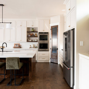 Deep Forest and Stained Oak Transitional Kitchen