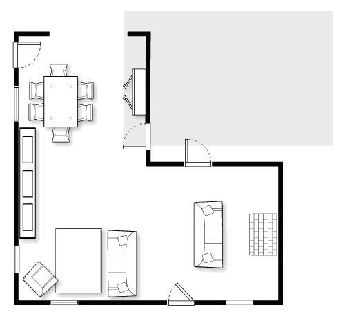 L Shaped Living Dining Room Design, L Shaped Living Room Dining Room Furniture Layout