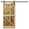 TMS K Series Barn Door With Sliding Hardware Kit, Weather Oak, 42"x84"