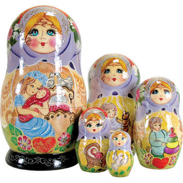 Russian 5 Piece Mother Love Nested Doll Set