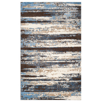 Safavieh Retro Collection RET2138 Rug, Cream/Blue, 5' X 8'