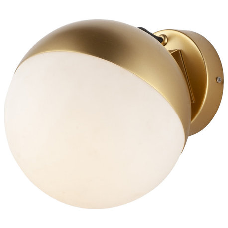 ET2 E20369-92 Half Moon 8" Tall LED Wall Sconce - Metallic Gold