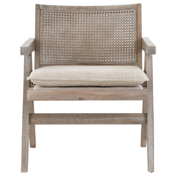INK+IVY Ventura Wooden Accent Chair with Rattan Back