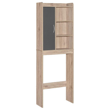 Better Home Products Ace Over-the-Toilet Storage Shelf in Natural Oak & Dark...