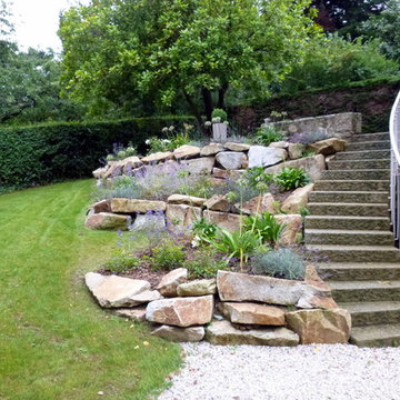 Jardin avec poteries