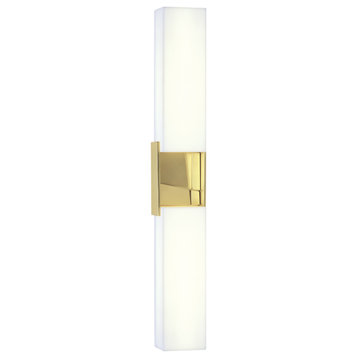 U Linear 24 2-Light Modern Sconce, 3.5x2.50", Brushed Brass