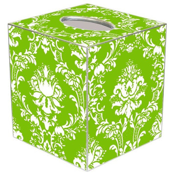 TB2533 - Lime Damask Tissue Box Cover