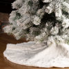 48"D White Plush Christmas Tree Skirt